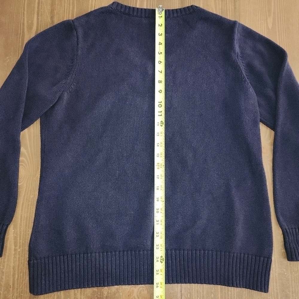 LIZ CLAIBORNE 100% Cotton Navy Argyle Sweater Men's Size XL Navy Blue Pullover